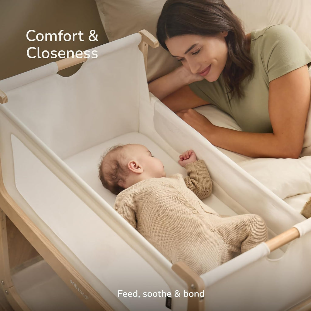 Snuz SnuzPod 5 Bedside Bassinet with Mattress, Natural