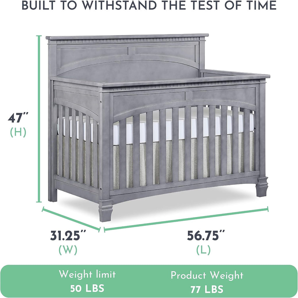 Evolur Santa Fe 5-in-1 Convertible Crib, Storm Grey