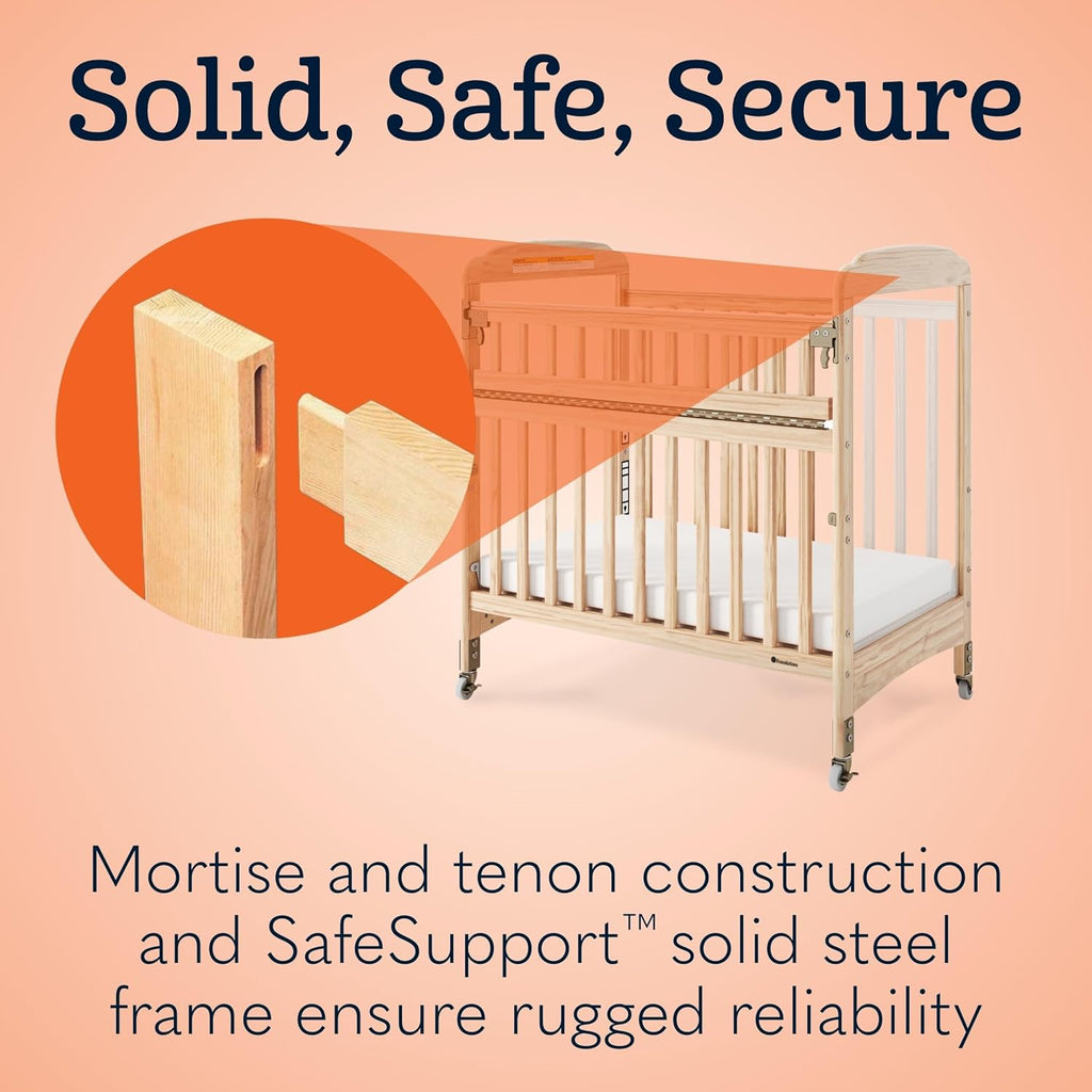 Foundations Serenity SafeReach Mirrorview Crib with Access Gate, Natural
