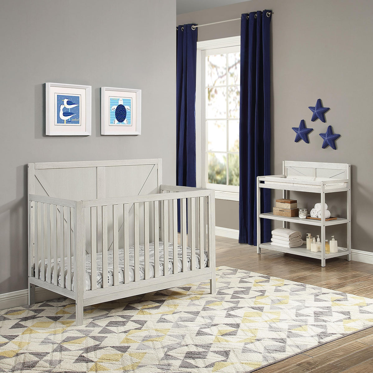 Suite Bebe Barnside 4-in-1 Convertible Baby Crib in Vintage Chestnut
