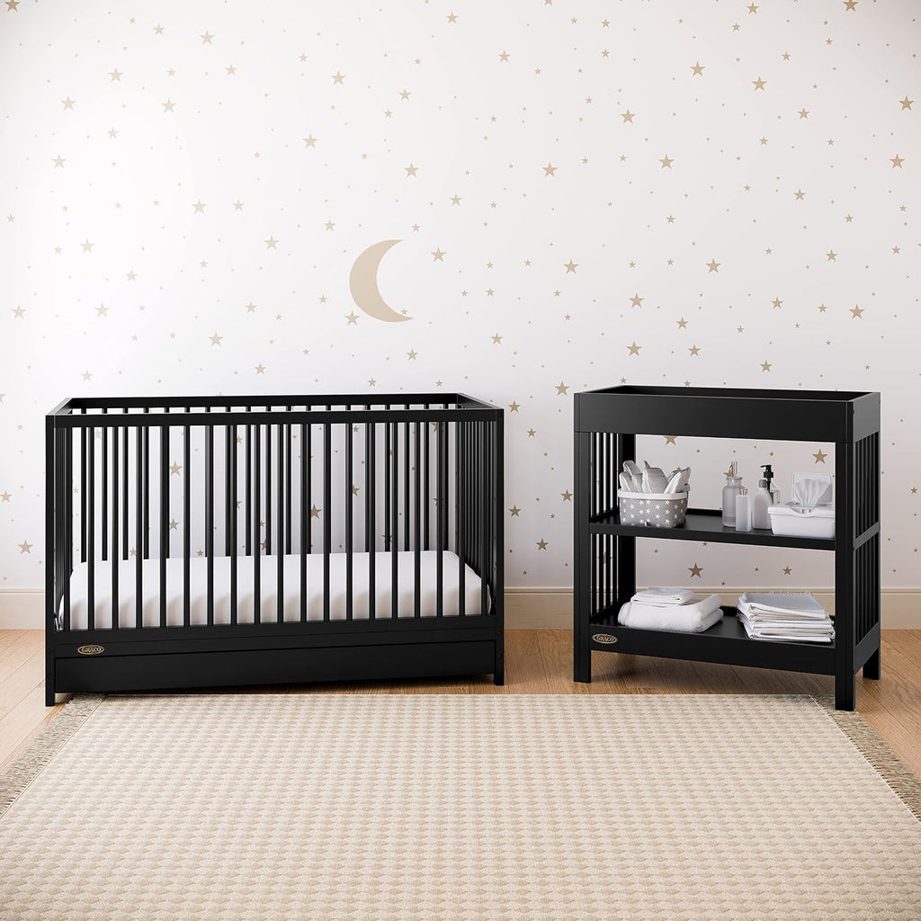 Graco Teddi 5-in-1 Convertible Crib with Drawer, Black