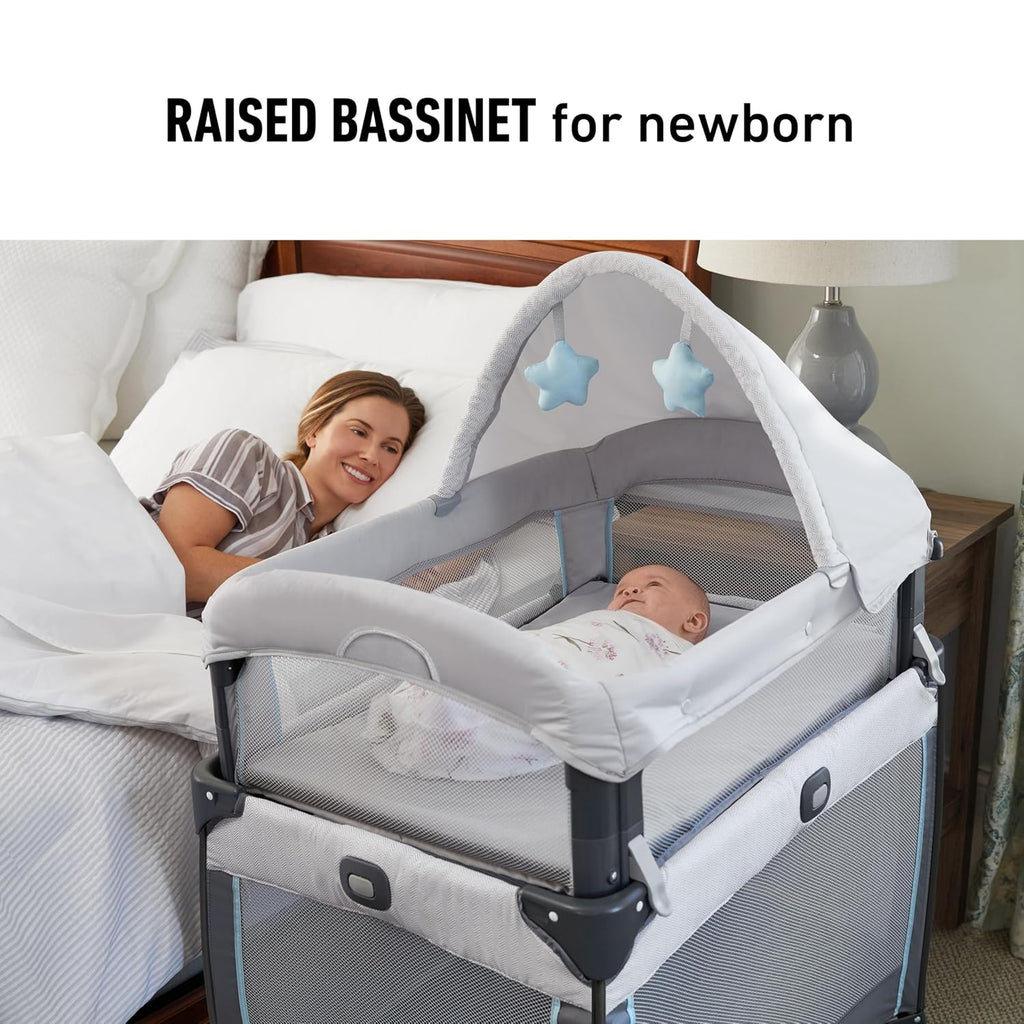 Graco® My View 4 in 1 Bassinet | Infant to Toddler Bassinet with 4 Stages Derby 23.19x33.5x32.25 Inch (Pack of 1)