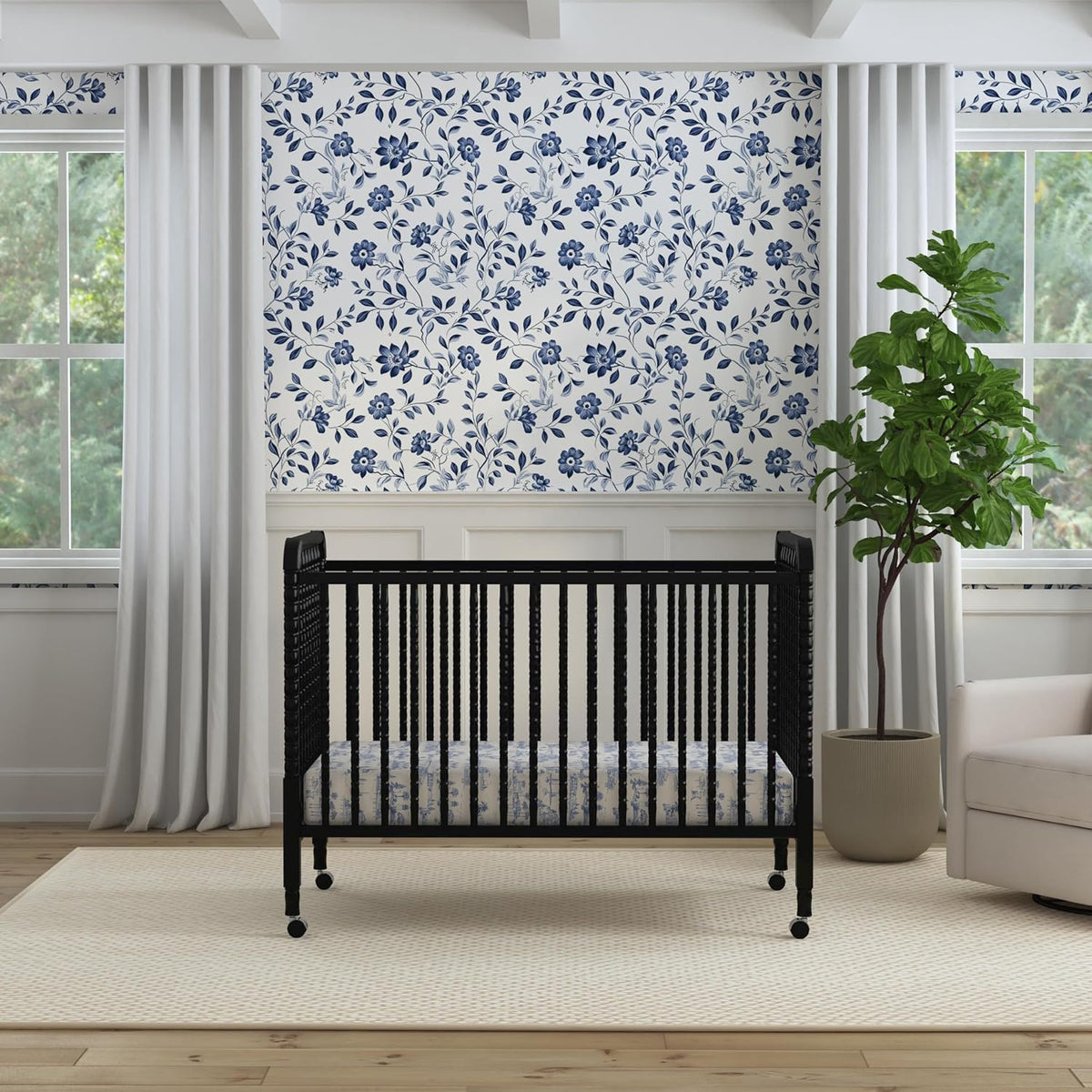 DaVinci Jenny Lind 3-in-1 Convertible Baby Crib, Ebony