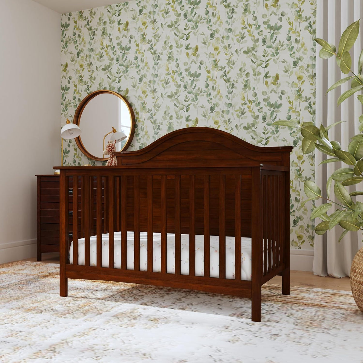 Carter's by DaVinci Nolan 4-in-1 Convertible Crib in Espresso, Greenguard Gold Certified, 57.5x30.8x47 Inch (Pack of 1)