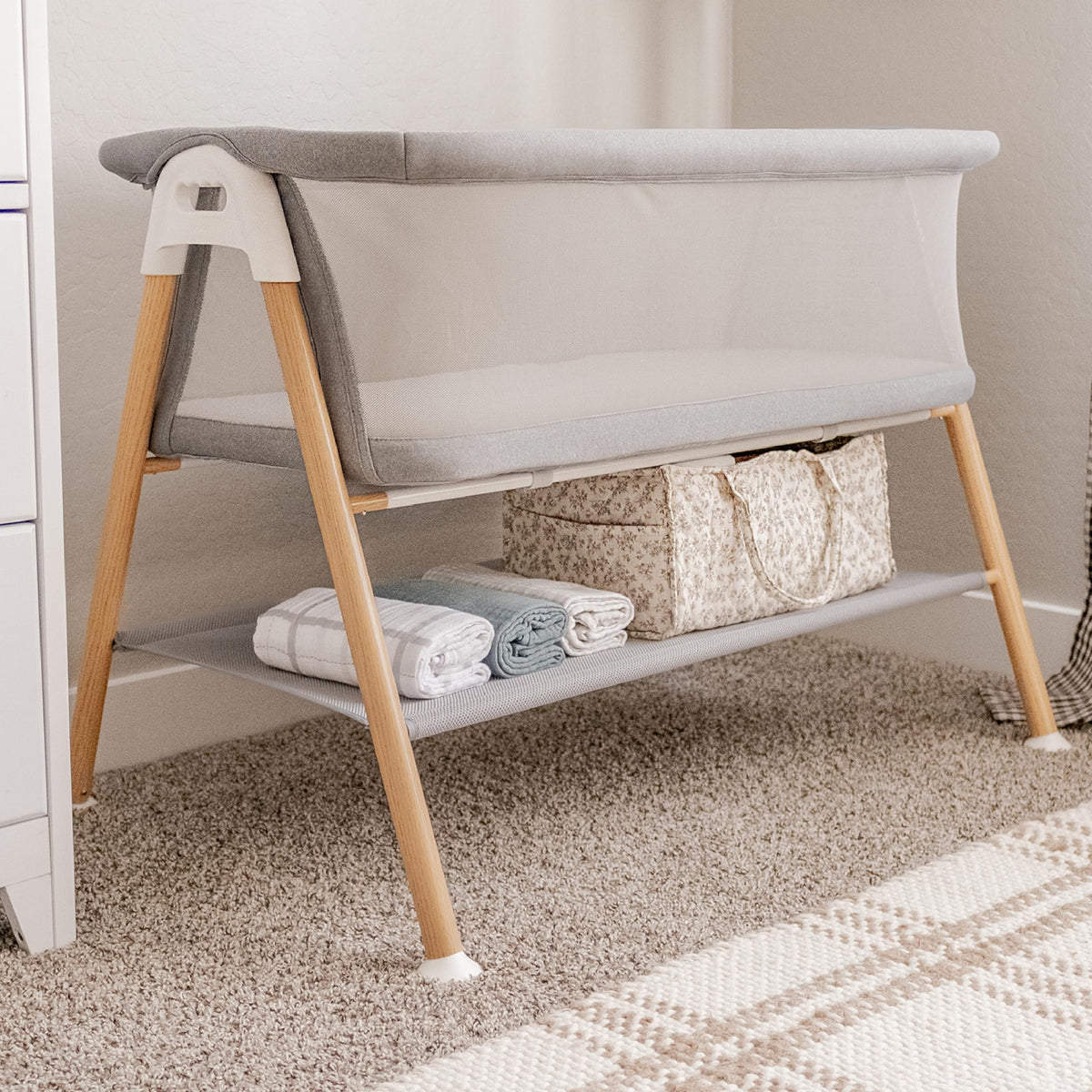Newton Baby Bassinet & Bedside Sleeper, Breathable, Washable, Grey