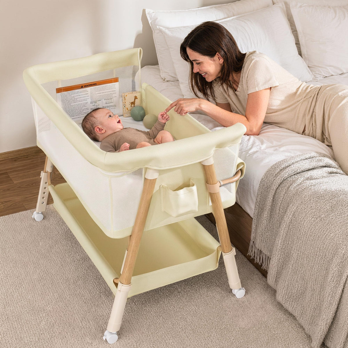 3-in-1 Baby Bassinet Bedside Sleeper Baby Crib for Newborn to 6 Months