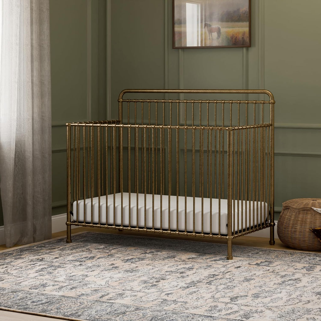 NAMESAKE Winston 4-in-1 Convertible Baby Crib, Vintage Gold - 70 lbs