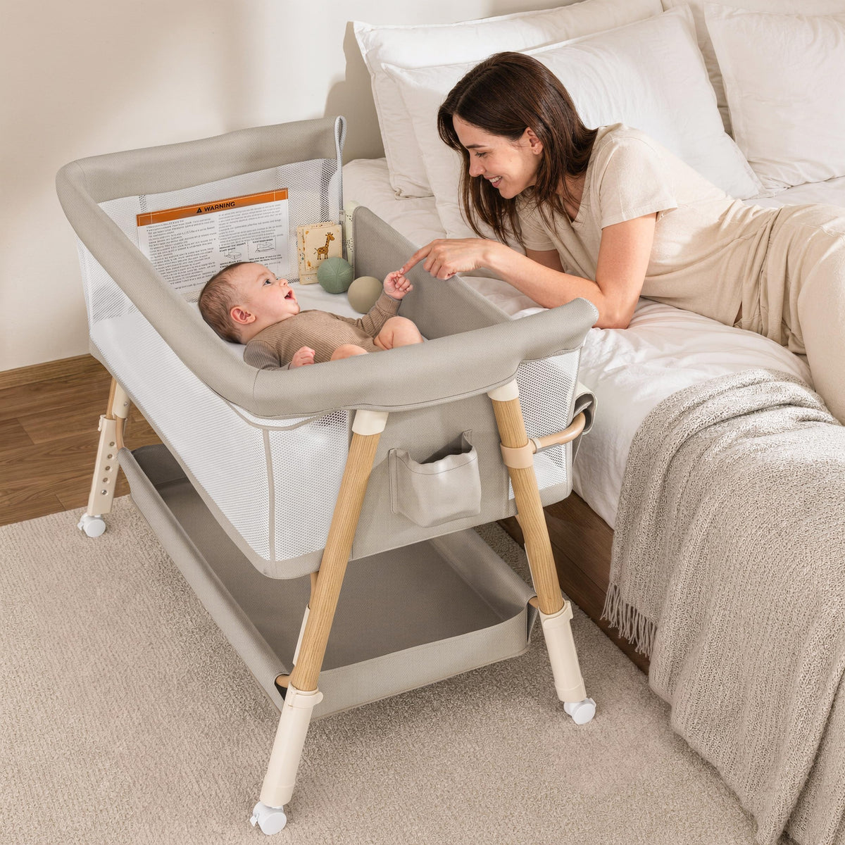 3-in-1 Baby Bassinet Bedside Sleeper Baby Crib for Newborn to 6 Months