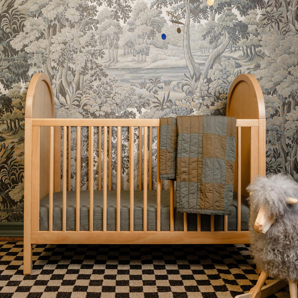 Babyletto Bondi Cane 3-in-1 Convertible Baby Crib, Honey with Natural Cane